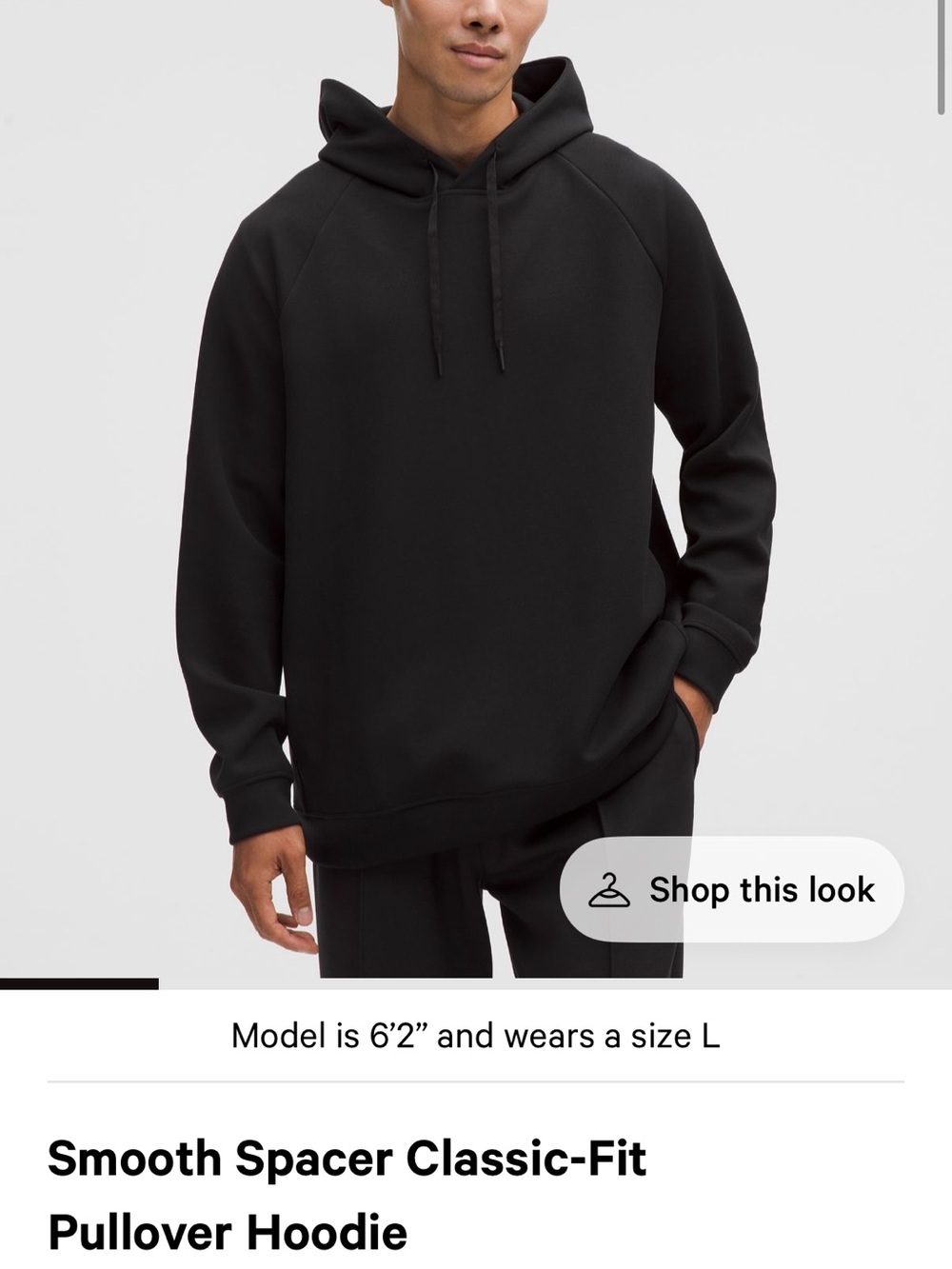 lululemon athletica Black Smooth Spacer Pullover Hoodie